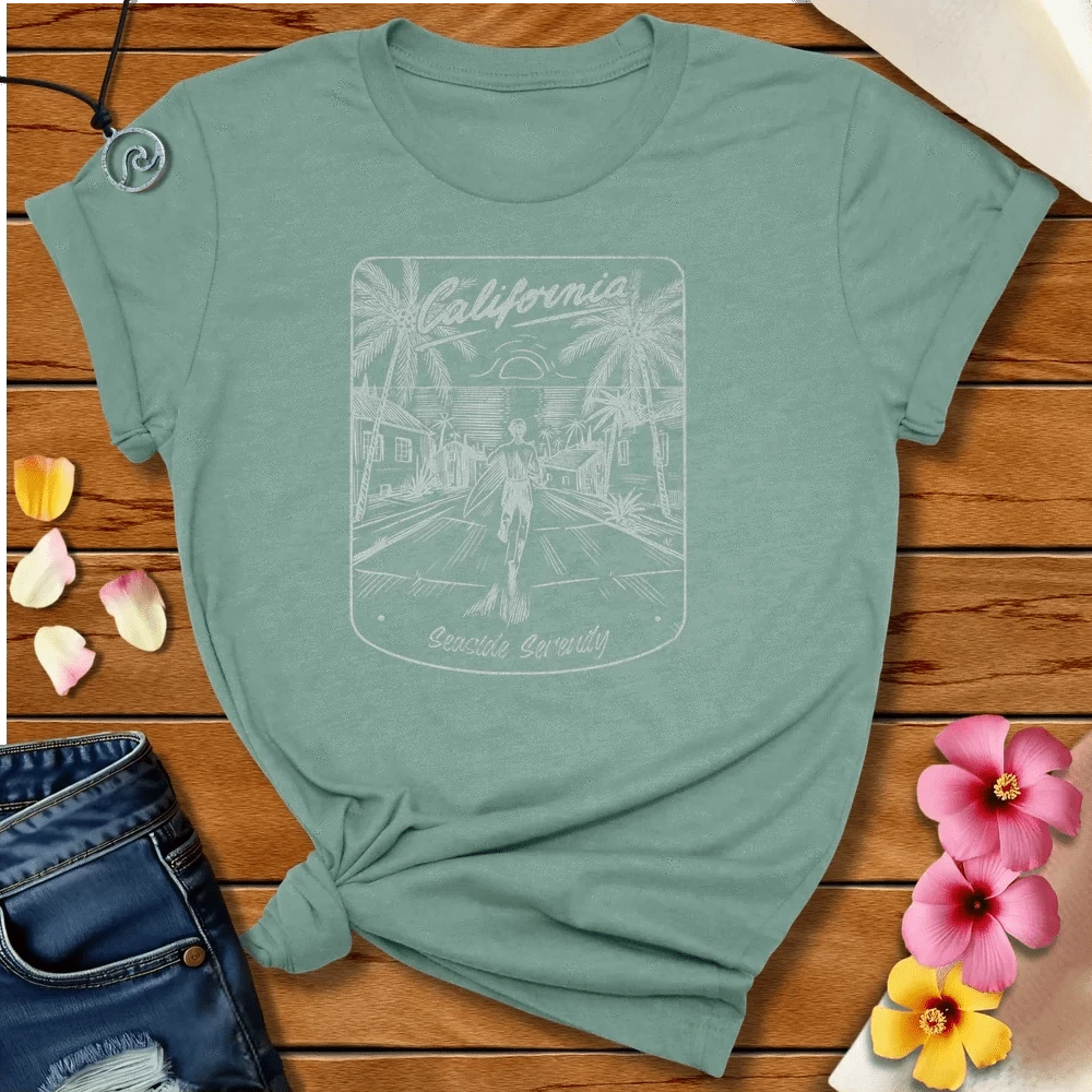 Seaside Serenity Tee Heather Prism Dusty Blue by Salty By Choice® We love the beach ocean and anything around water.