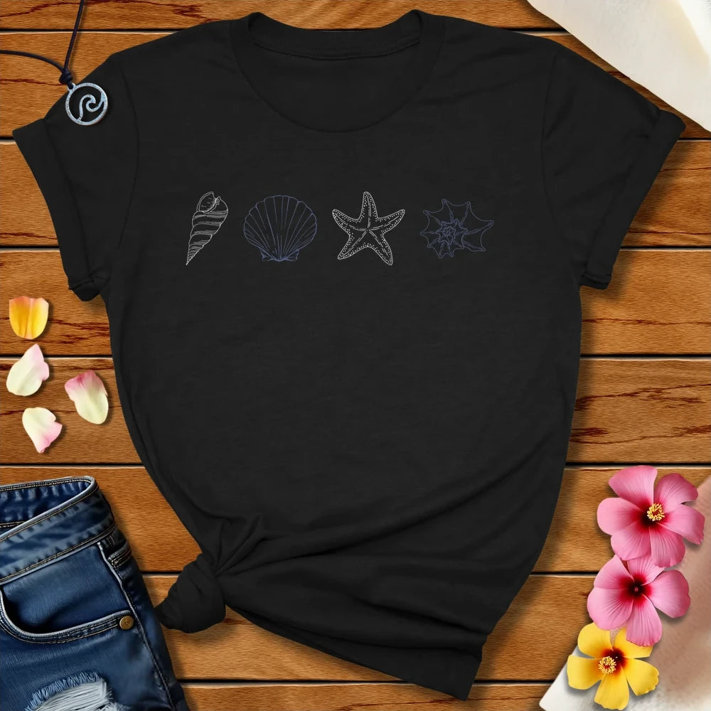 Shells Tee Black by Salty By Choice™ We love ocean apparel