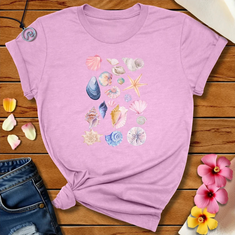 Shells Tee Heather Prism Lilac by Salty By Choice™ We love ocean apparel