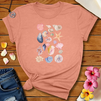 Shells Tee Heather Prism Sunset by Salty By Choice™ We love ocean apparel