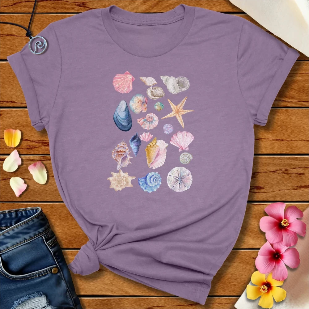 Shells Tee Heather Purple by Salty By Choice™ We love ocean apparel