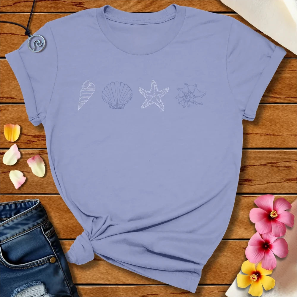 Shells Tee Lavender Blue by Salty By Choice™ We love ocean apparel