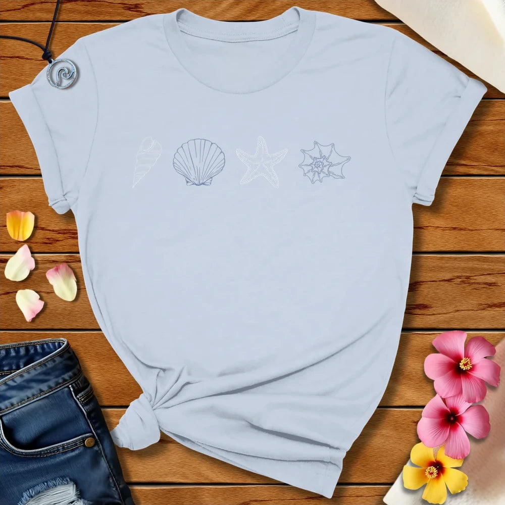 Shells Tee Light Blue by Salty By Choice™ We love ocean apparel