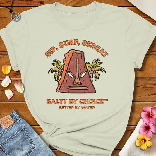 Sip Surf Repeat Tee Citron by Salty By Choice® We love the beach ocean and anything around water.