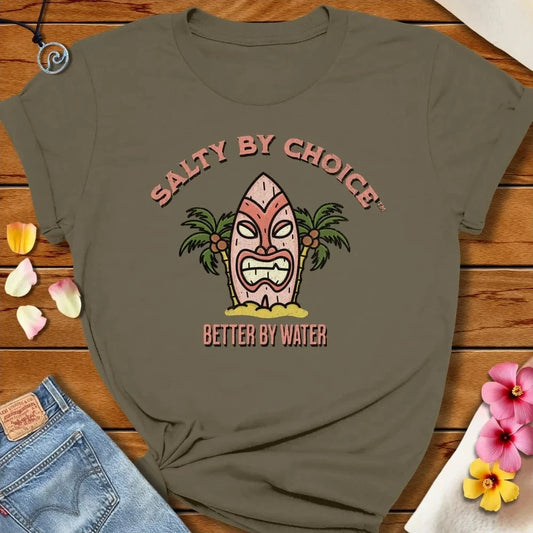 Smiling Tiki Surf Tee Army by Salty By Choice® We love the beach ocean and anything around water.
