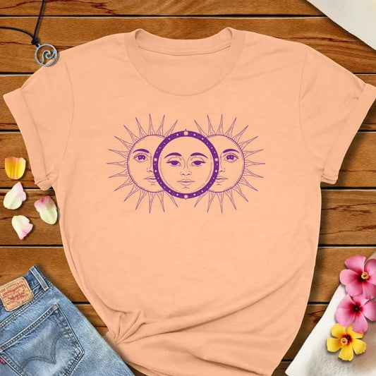 Sun And Moon Tee Heather Peach by Salty By Choice® We love the beach ocean and anything around water.