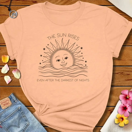 Sun Rises Tee Heather Peach by Salty By Choice® We love the beach ocean and anything around water.
