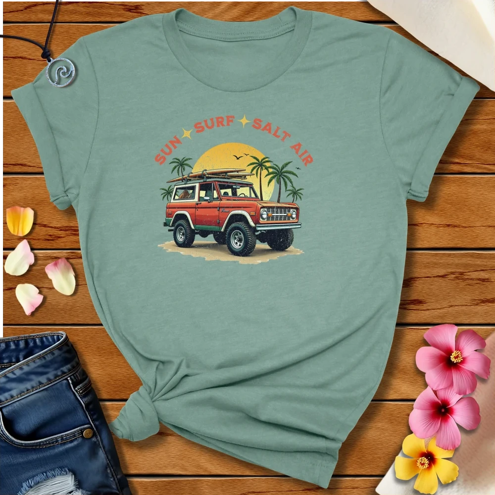 Sun Surf Salt Air Bronco Tee Heather Prism Dusty Blue by Salty By Choice™ We love ocean apparel
