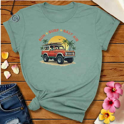 Sun Surf Salt Air Bronco Tee Heather Prism Dusty Blue by Salty By Choice™ We love ocean apparel