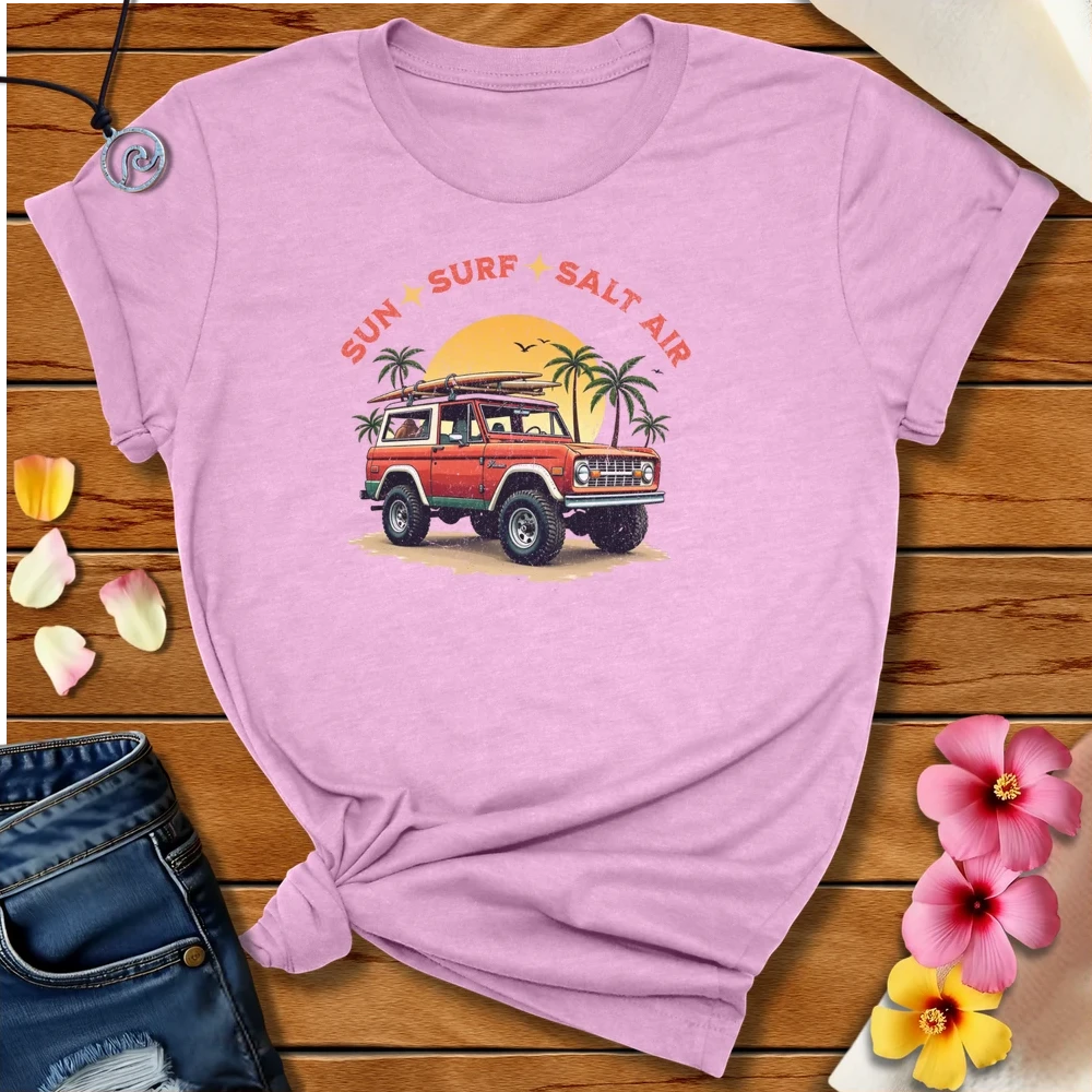 Sun Surf Salt Air Bronco Tee Heather Prism Lilac by Salty By Choice™ We love ocean apparel