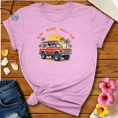 Sun Surf Salt Air Bronco Tee Heather Prism Lilac by Salty By Choice™ We love ocean apparel