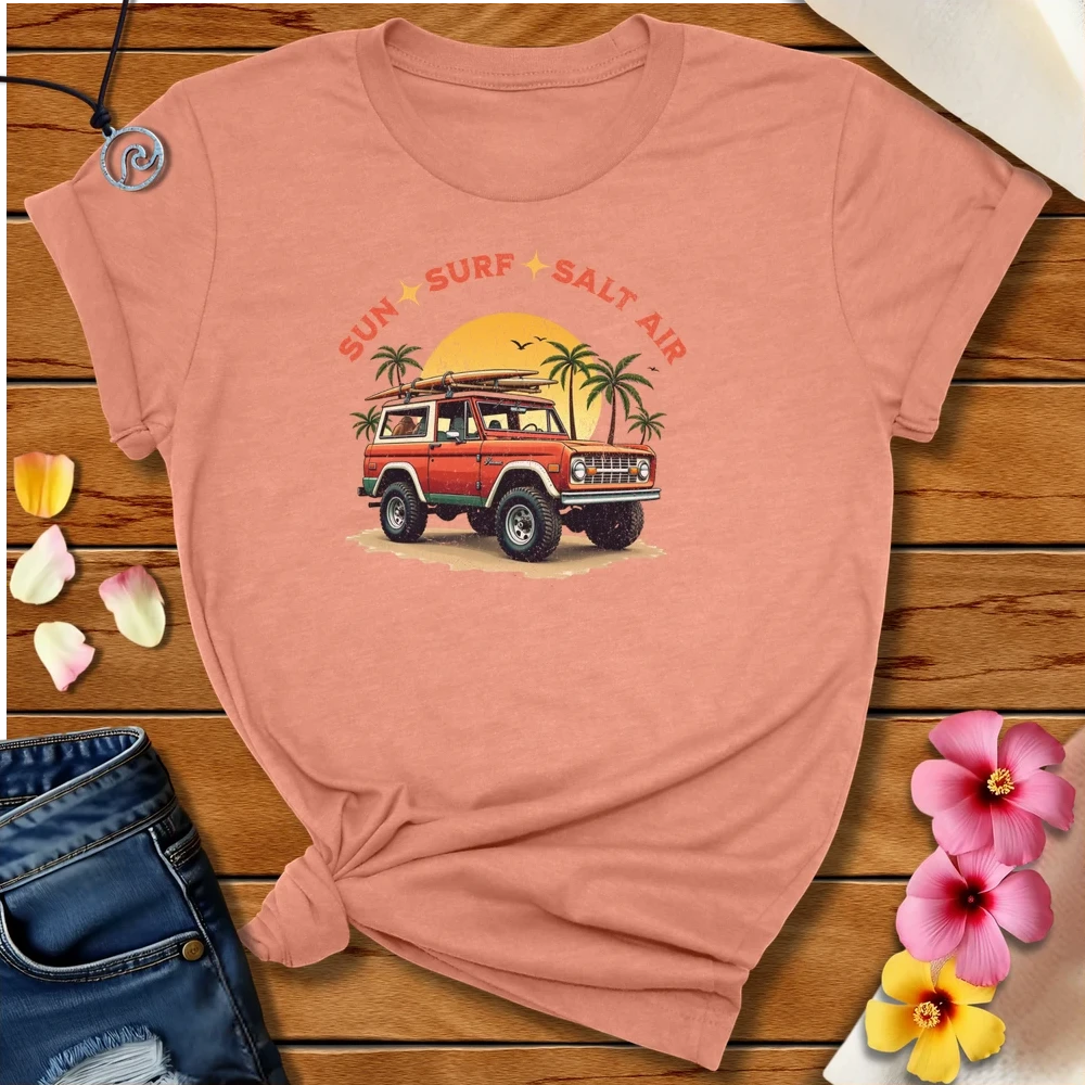 Sun Surf Salt Air Bronco Tee Heather Prism Sunset by Salty By Choice™ We love ocean apparel