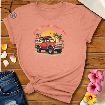 Sun Surf Salt Air Bronco Tee Heather Prism Sunset by Salty By Choice™ We love ocean apparel