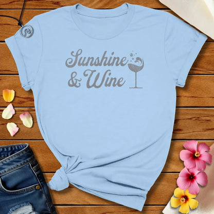 Sunshine And Wine Tee Baby Blue by Salty By Choice™ We love the ocean and Christian apparel