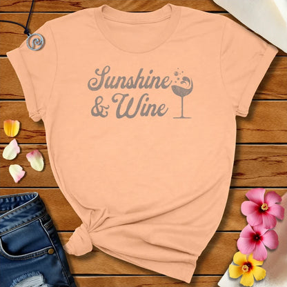 Sunshine And Wine Tee Peach by Salty By Choice™ We love the ocean and Christian apparel