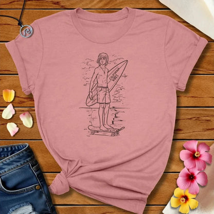 Surfer Guy Tee Heather Mauve by Salty By Choice® We love the beach ocean and anything around water.
