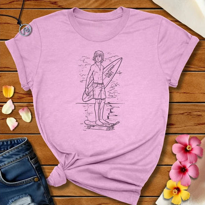 Surfer Guy Tee Heather Prism Lilac by Salty By Choice® We love the beach ocean and anything around water.
