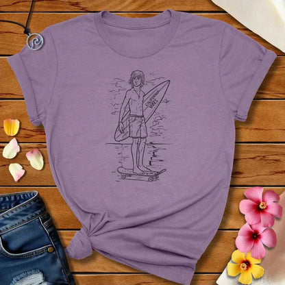 Surfer Guy Tee Heather Purple by Salty By Choice® We love the beach ocean and anything around water.