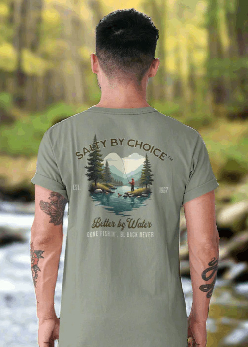 Gone Fishin Unisex Heavy Tee by Miramar Outfitters Salty By Choice Collection