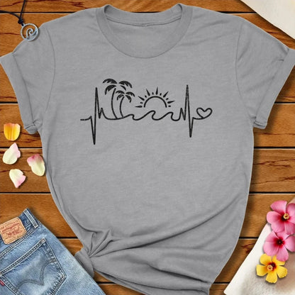 Tropical Heartbeat Tee Athletic Heather by Salty By Choice® We love the beach ocean and anything around water.