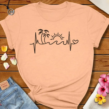 Tropical Heartbeat Tee Heather Peach by Salty By Choice® We love the beach ocean and anything around water.