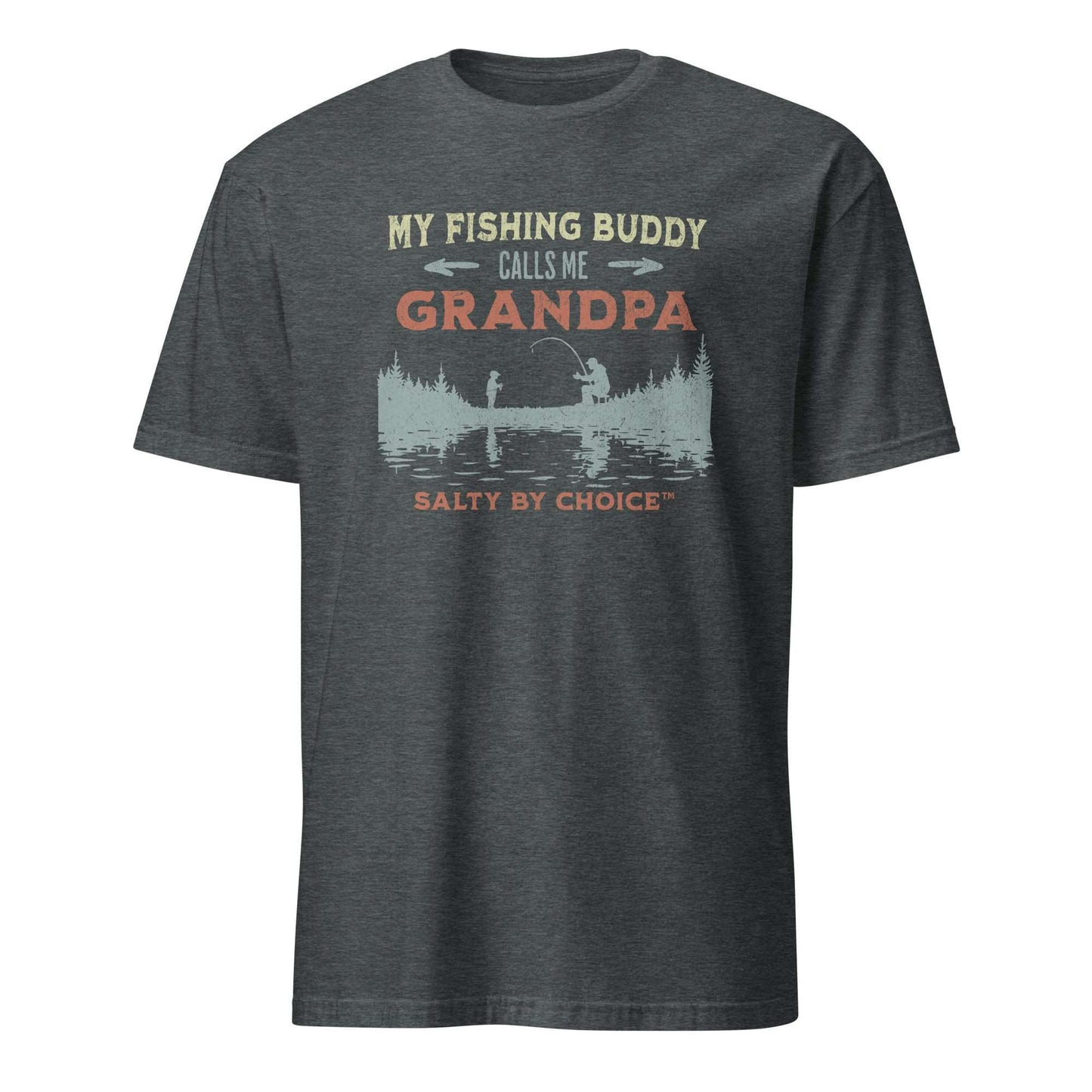 Fishing Grandpa Unisex Tee Dark Heather by Miramar Outfitters Salty By Choice Collection