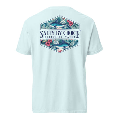 Hibiscus Unisex Heavy Tee Chambray by Miramar Outfitters Salty By Choice Collection