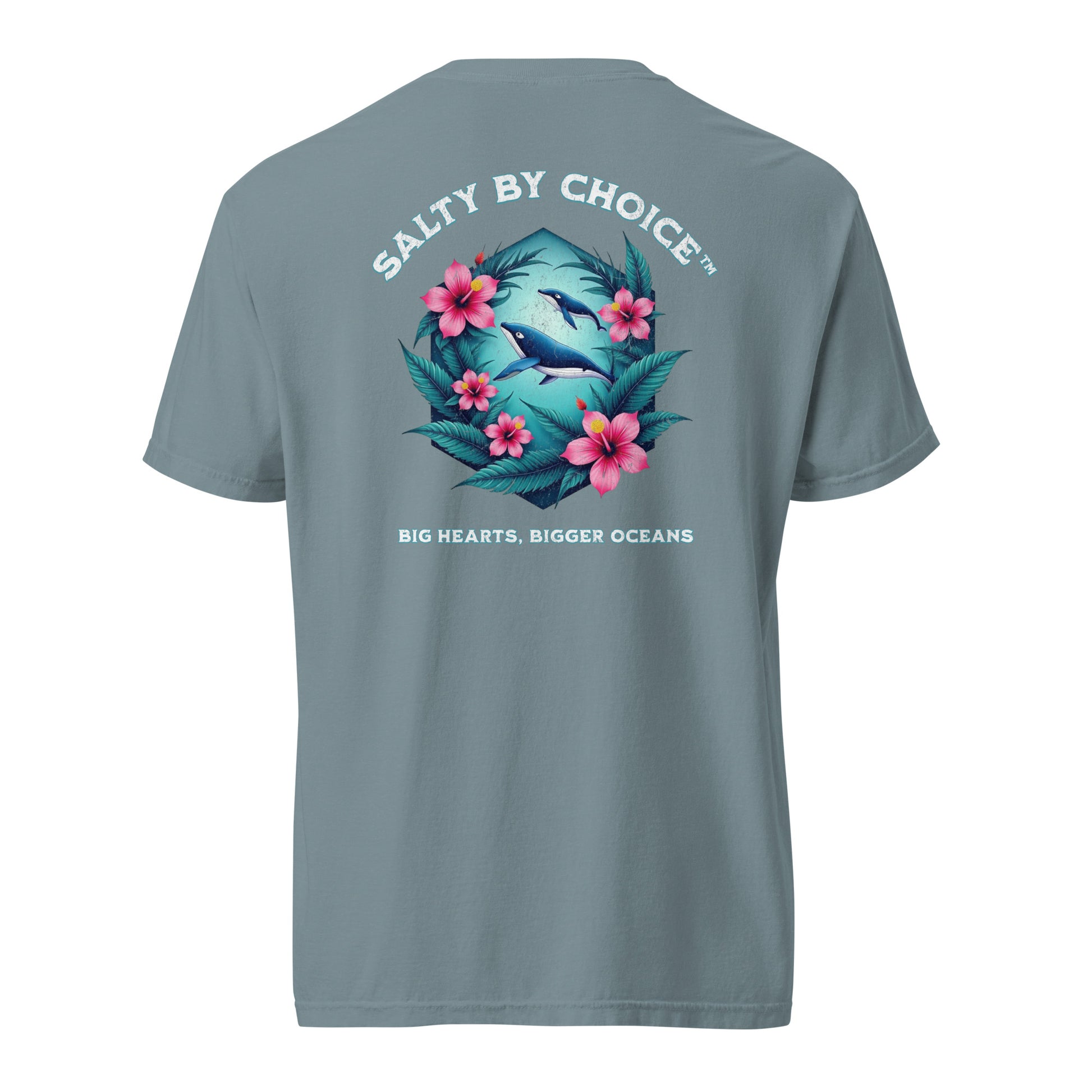 Wondering Whales Unisex Heavyweight Tee Ice Blue by Salty By Choice™