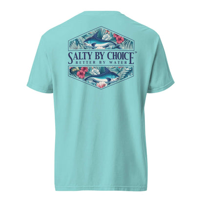 Hibiscus Unisex Heavy Tee Lagoon Blue by Miramar Outfitters Salty By Choice Collection