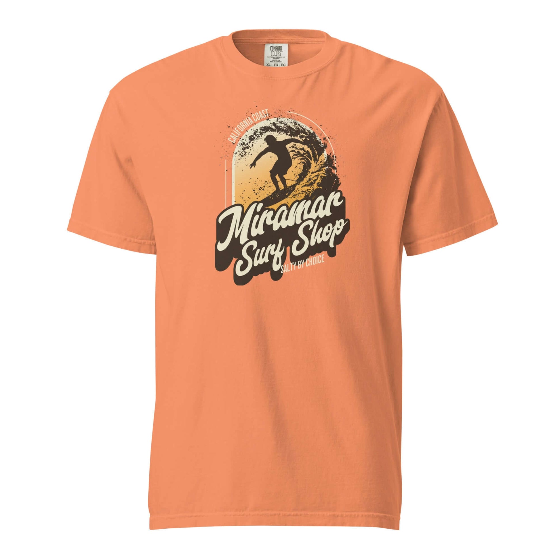 Surfing Summer Unisex Heavyweight T-shirt Terracotta by Miramar Outfitters Salty By Choice Collection