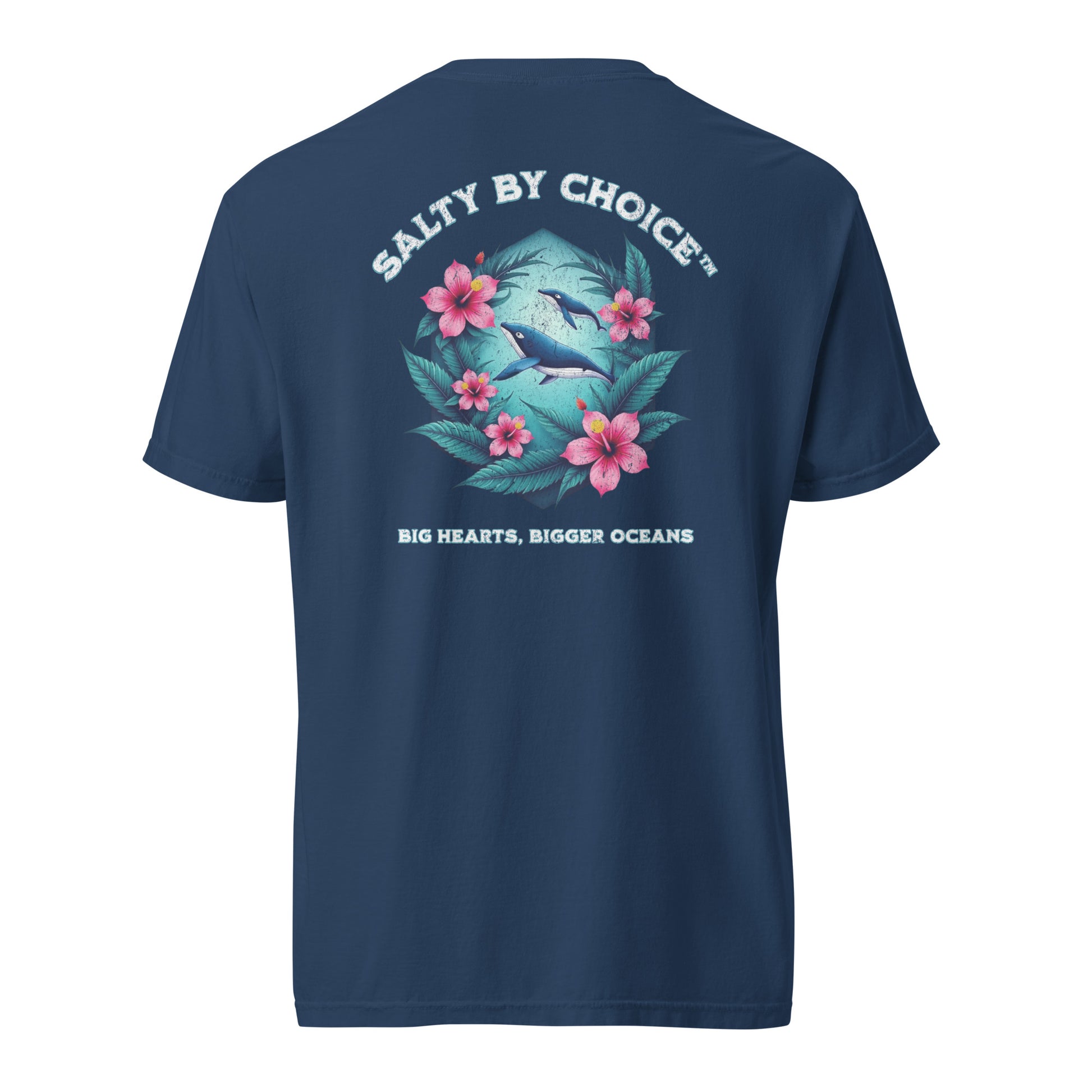 Wondering Whales Unisex Heavyweight Tee True Navy by Salty By Choice™