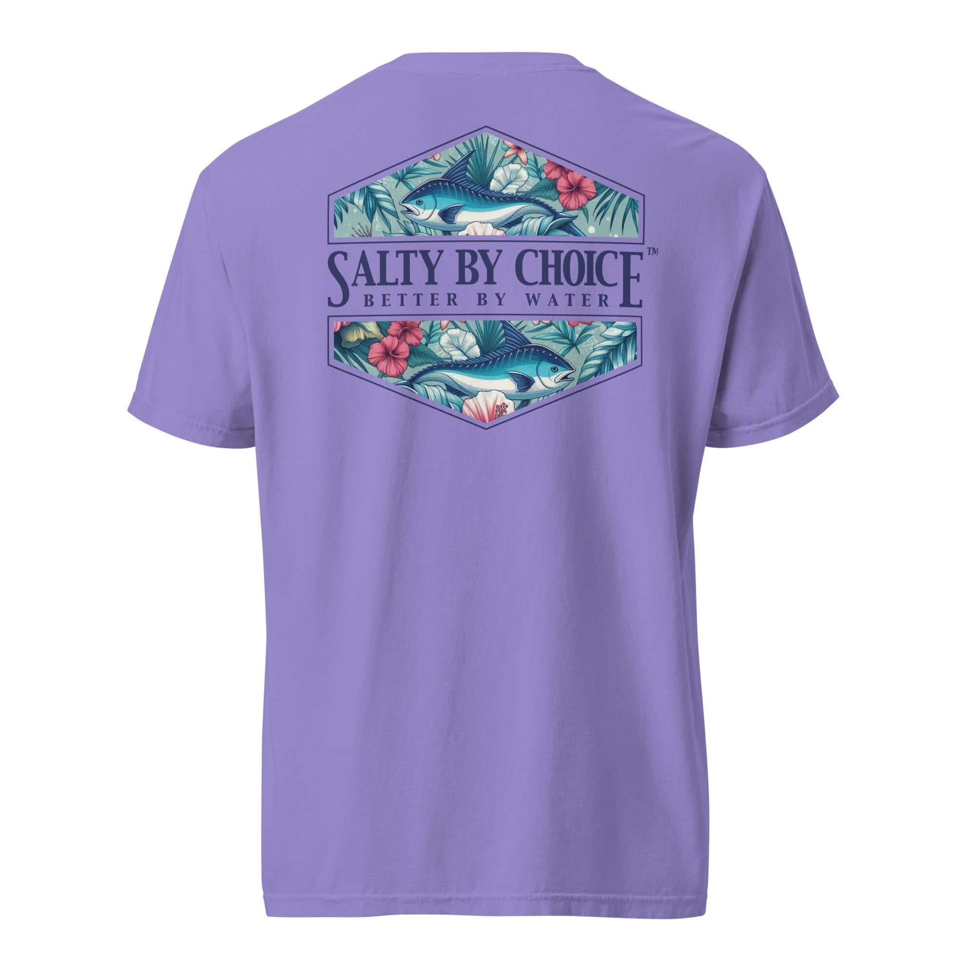 Hibiscus Unisex Heavy Tee Violet by Miramar Outfitters Salty By Choice Collection