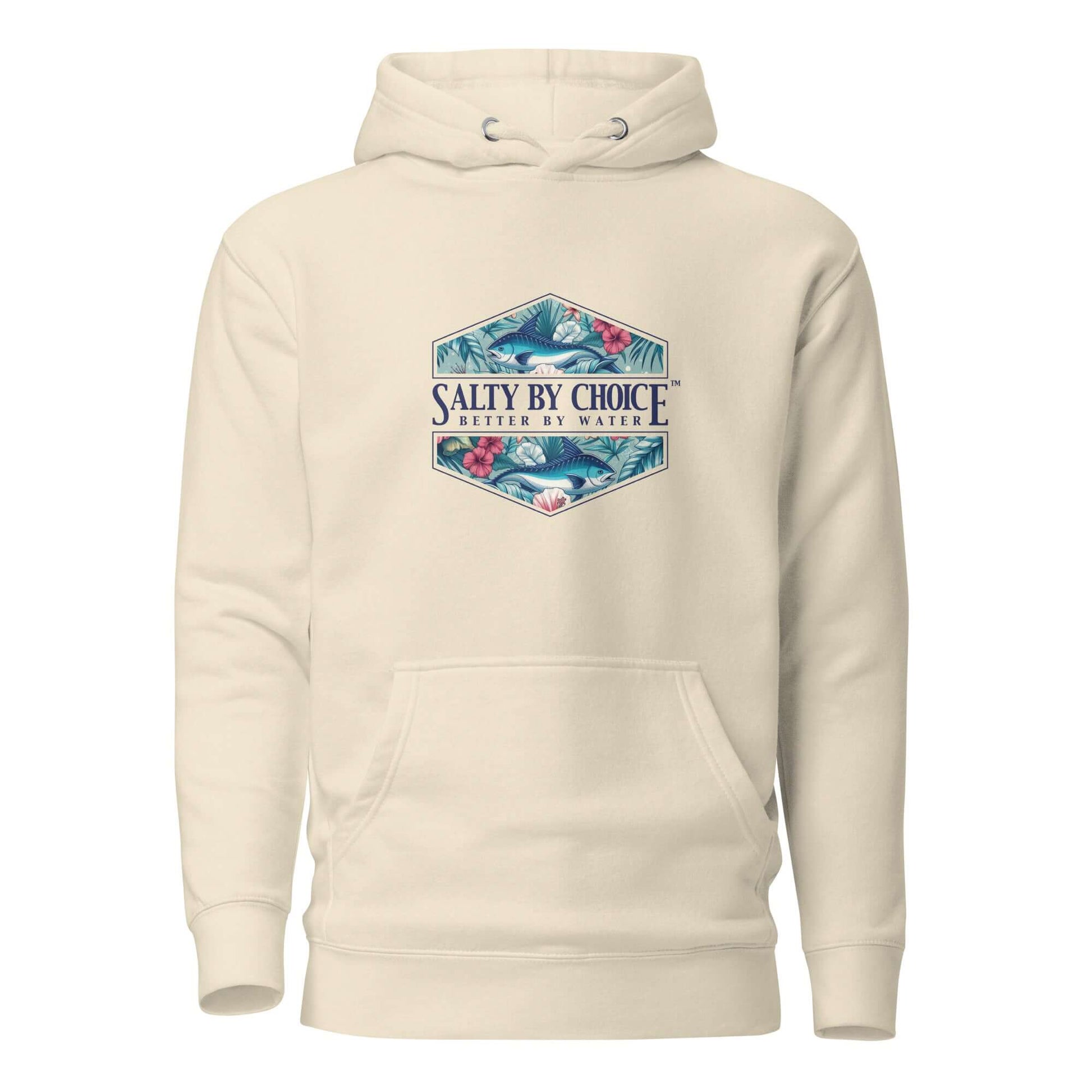 Hibiscus Unisex Hoodie Bone by Miramar Outfitters Salty By Choice Collection