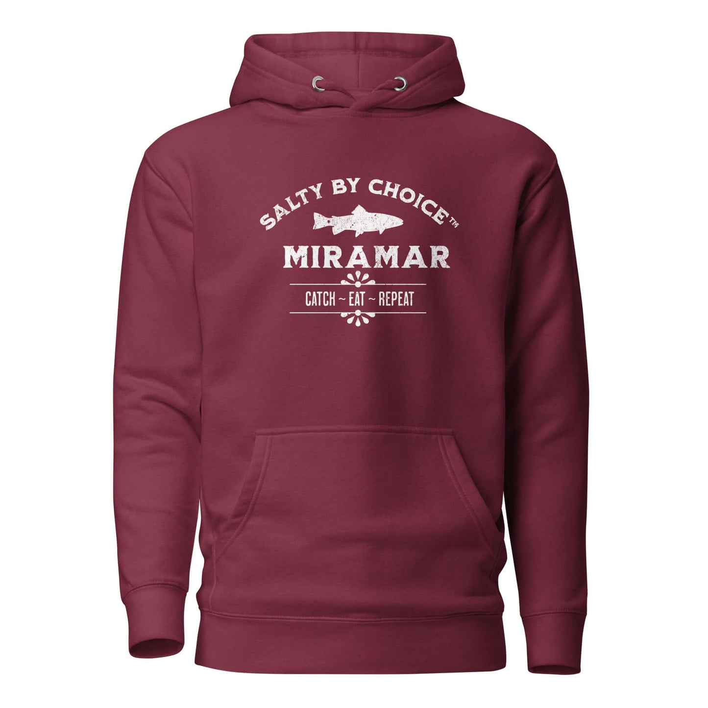 Catch Eat Repeat Unisex Hoodie Maroon by Miramar Outfitters Salty By Choice Collection