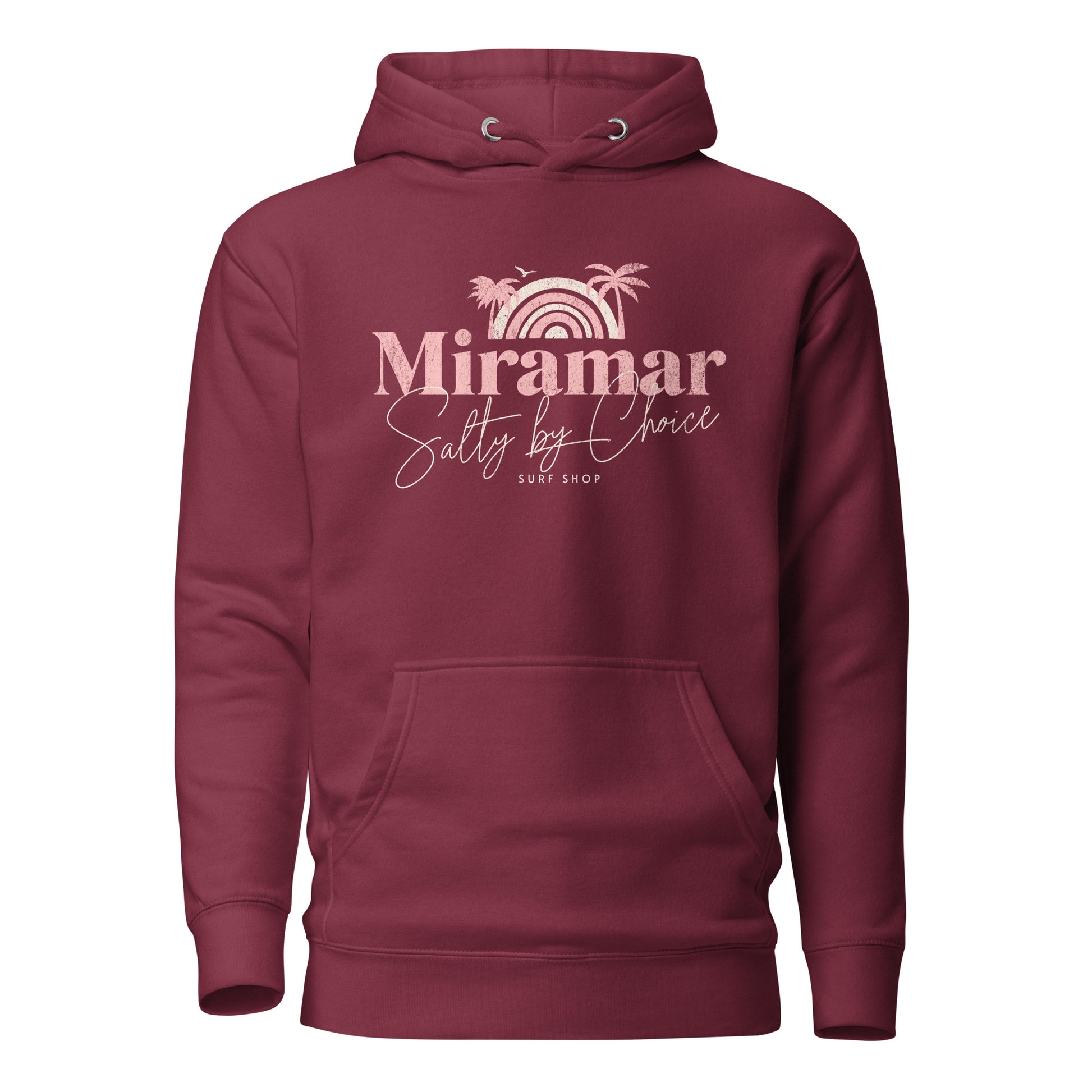 Sunset California Unisex Hoodie Maroon by Miramar Outfitters Salty By Choice Collection