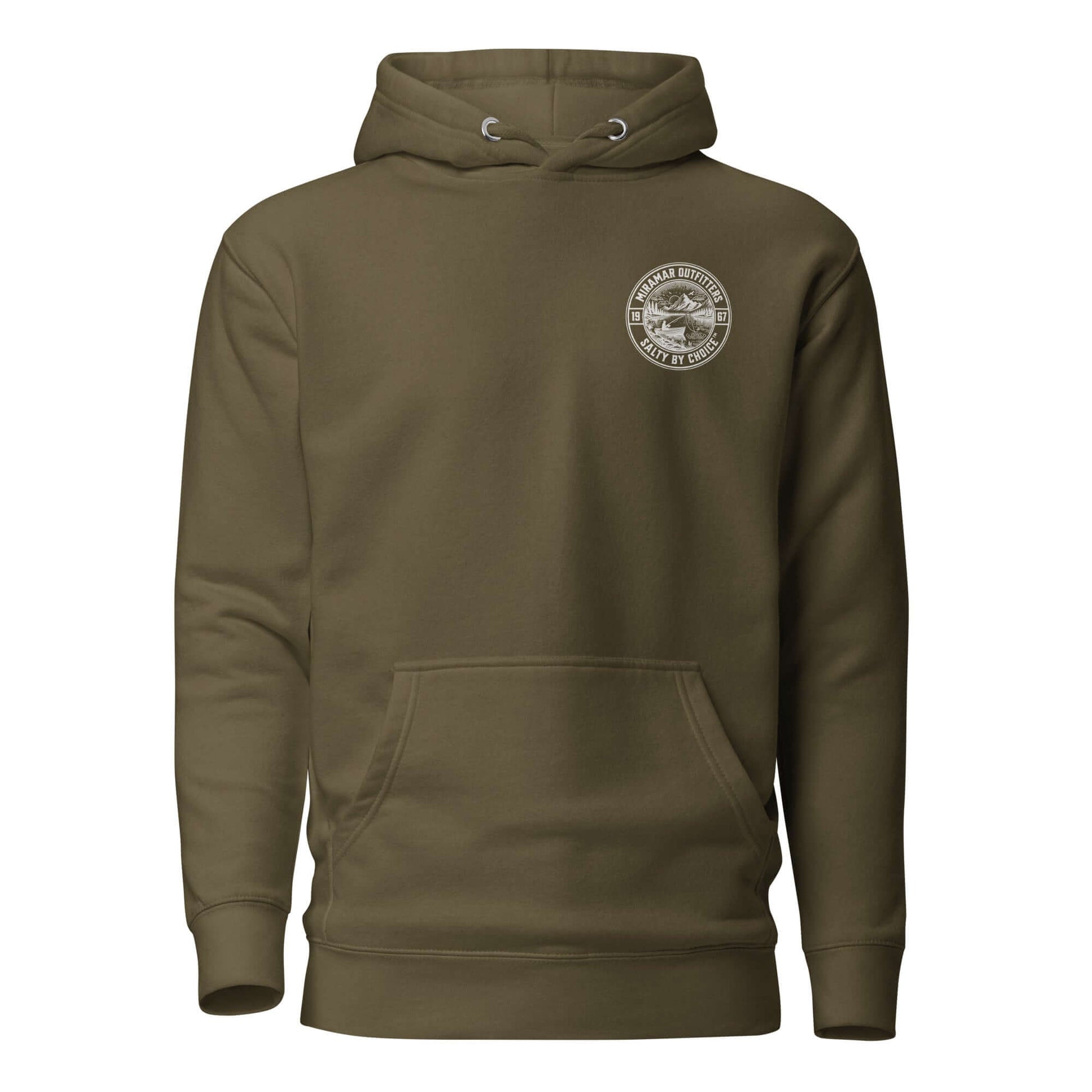 Montana Unisex Hoodie Military Green by Miramar Outfitters Salty By Choice Collection