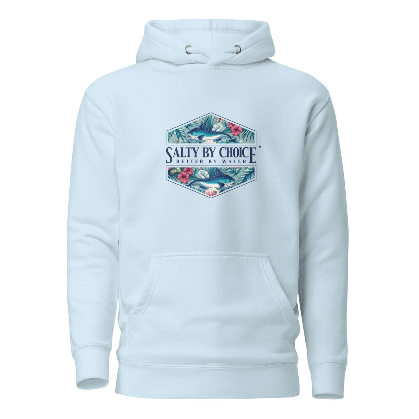 Hibiscus Unisex Hoodie Sky Blue by Miramar Outfitters Salty By Choice Collection