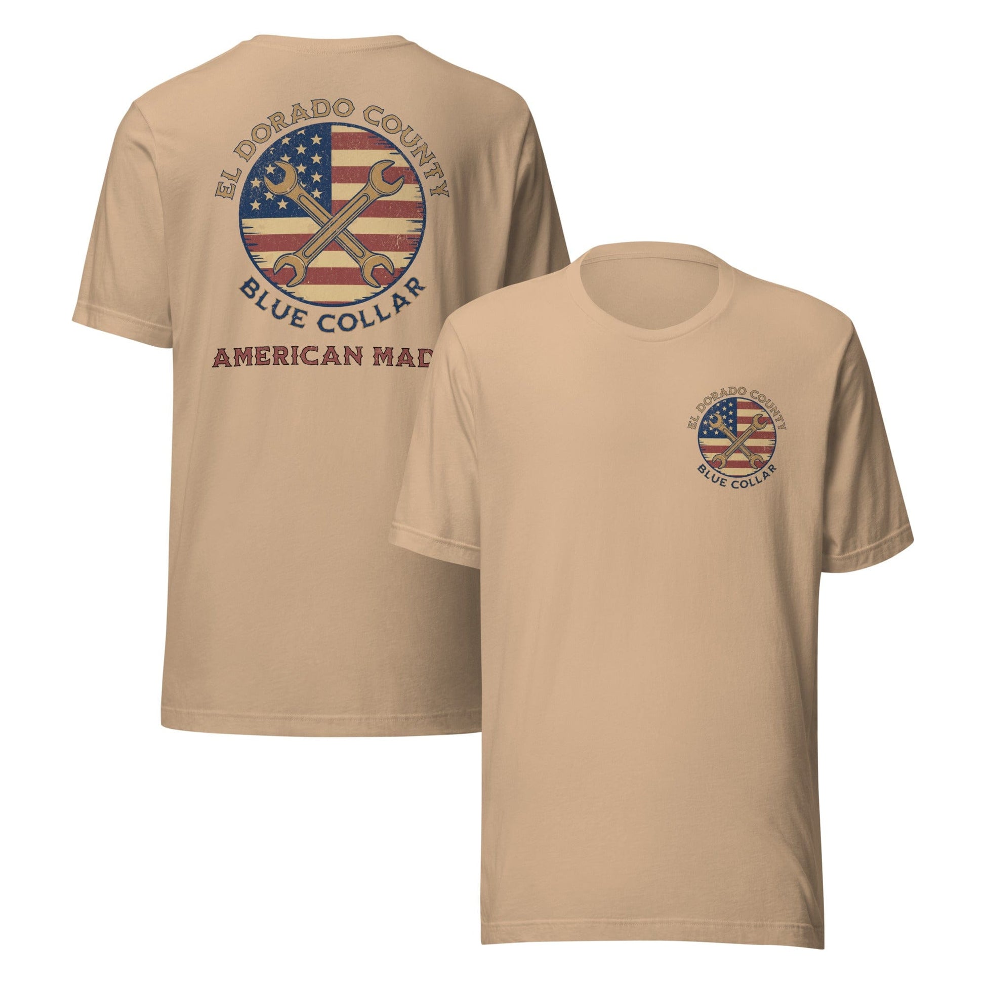 Blue Collar Mens T-Shirt Tan by Salty By Choice® We love the beach ocean and anything around water.