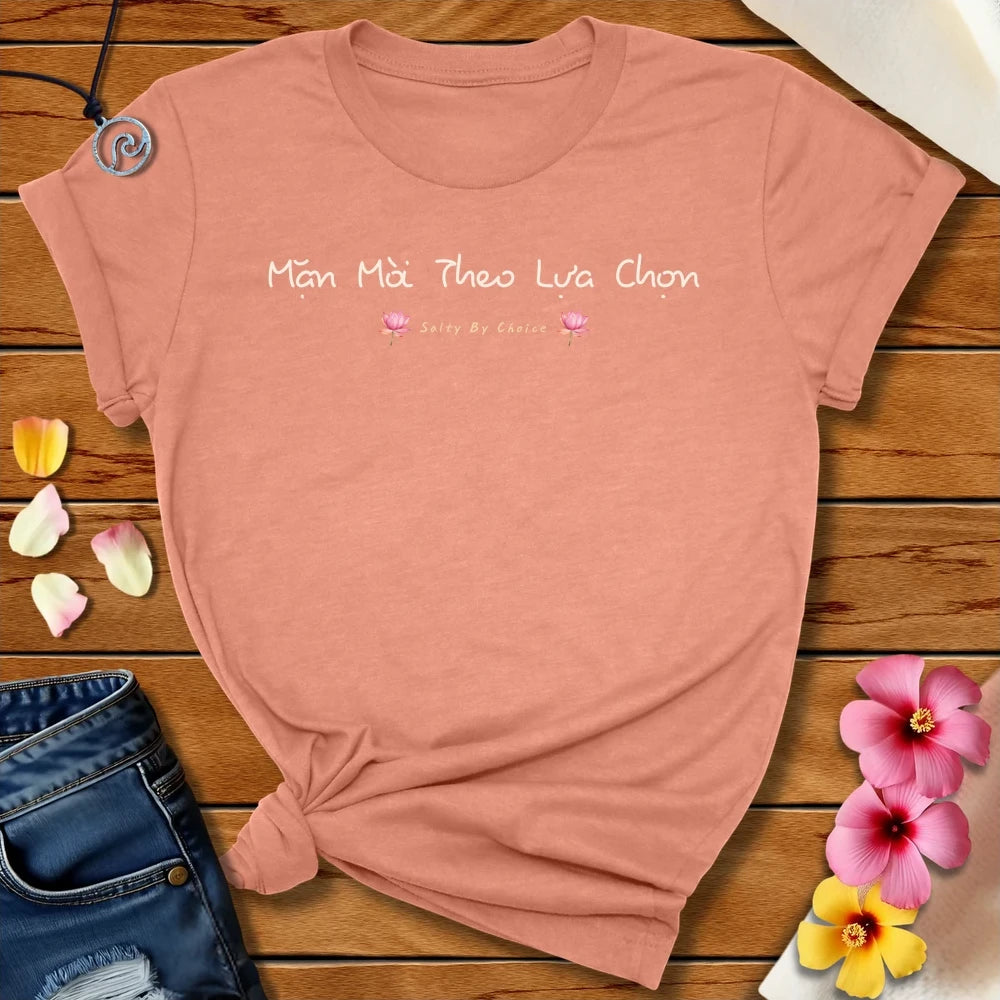 Vietnamese Salty By Choice Tee Heather Prism Sunset by Salty By Choice™ We love ocean apparel