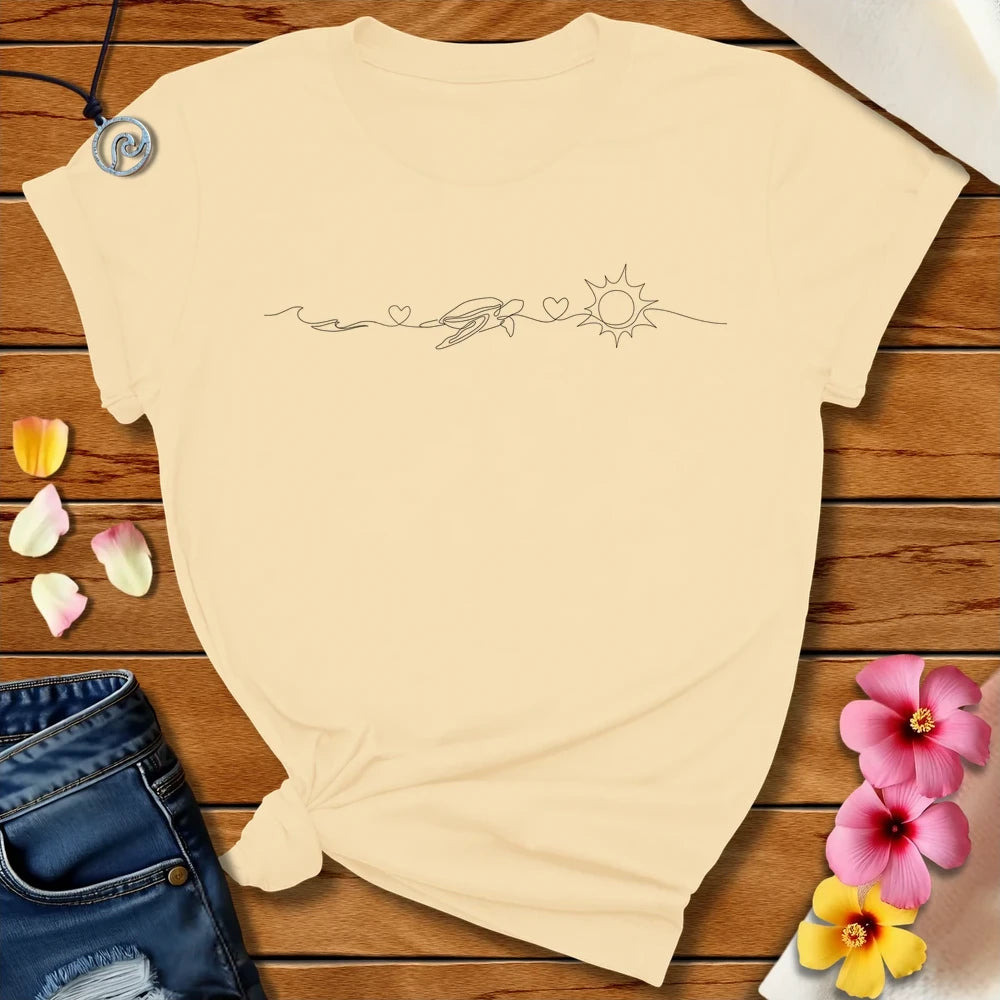Wave Turtle Sun Line Tee Soft Cream by Salty By Choice™ We love ocean apparel