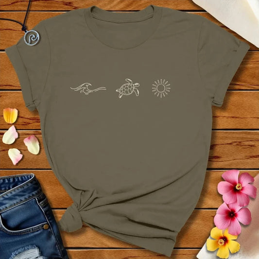 Wave Turtle Sun Tee Army by Salty By Choice® We love the beach ocean and anything around water.