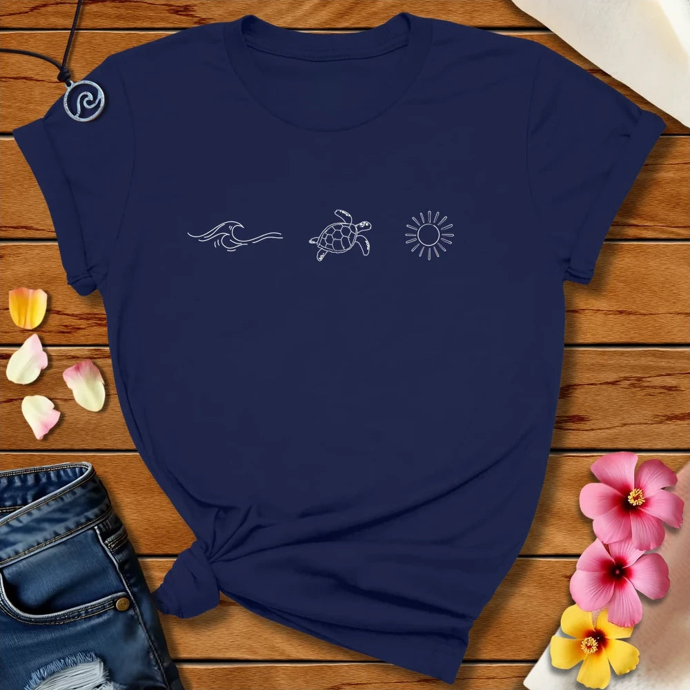 Wave Turtle Sun Lite Tee Navy by Salty By Choice™ We love ocean apparel