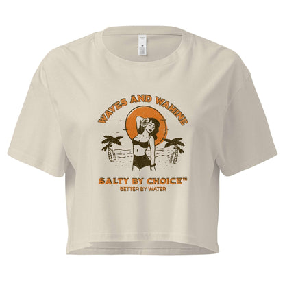 Waves and Wahine Crop Top Bone by Salty By Choice™