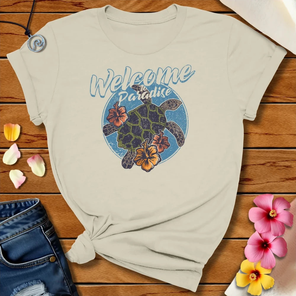 Welcome To Paradise Tee Natural by Salty By Choice™ We love ocean apparel