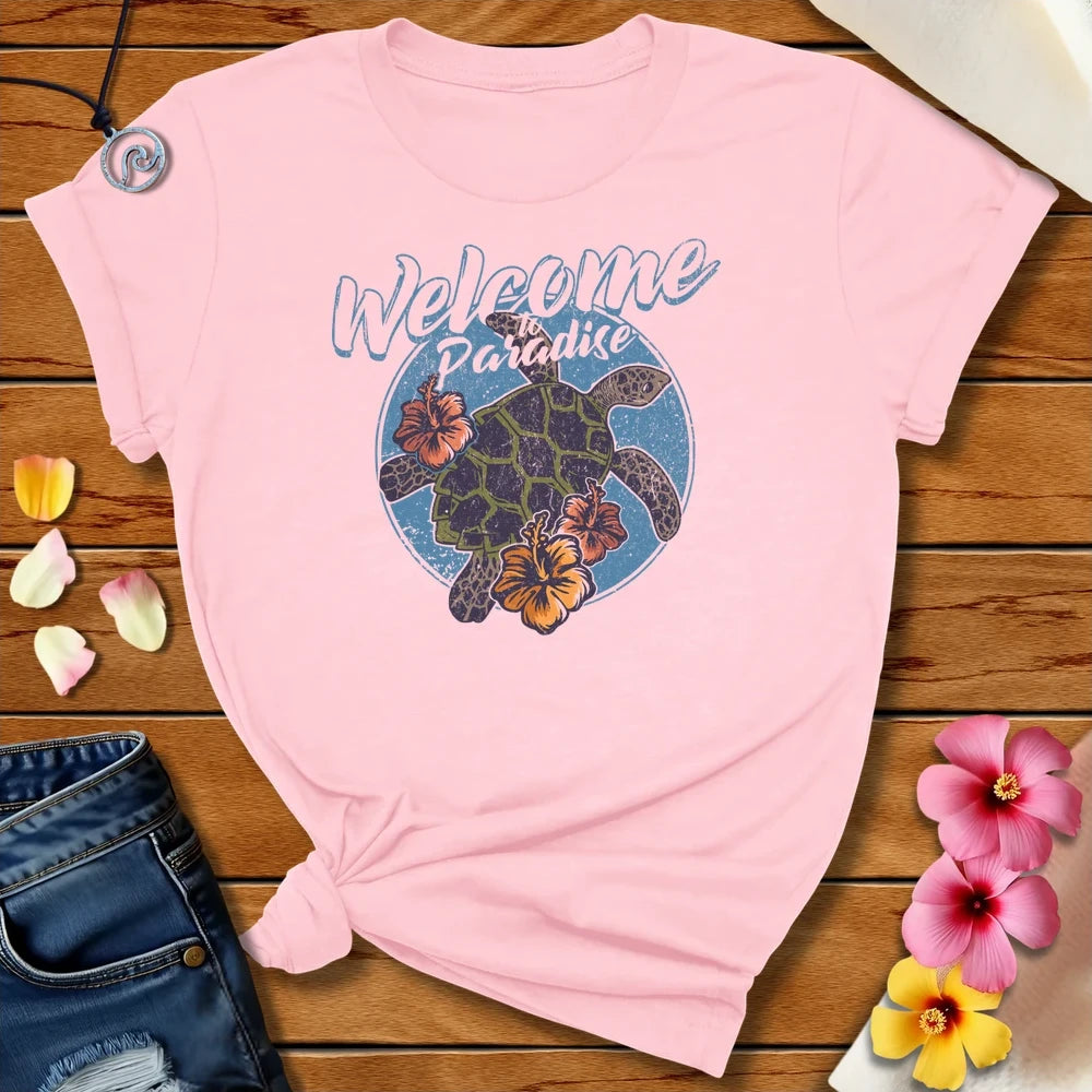 Welcome To Paradise Tee Soft Pink by Salty By Choice™ We love ocean apparel