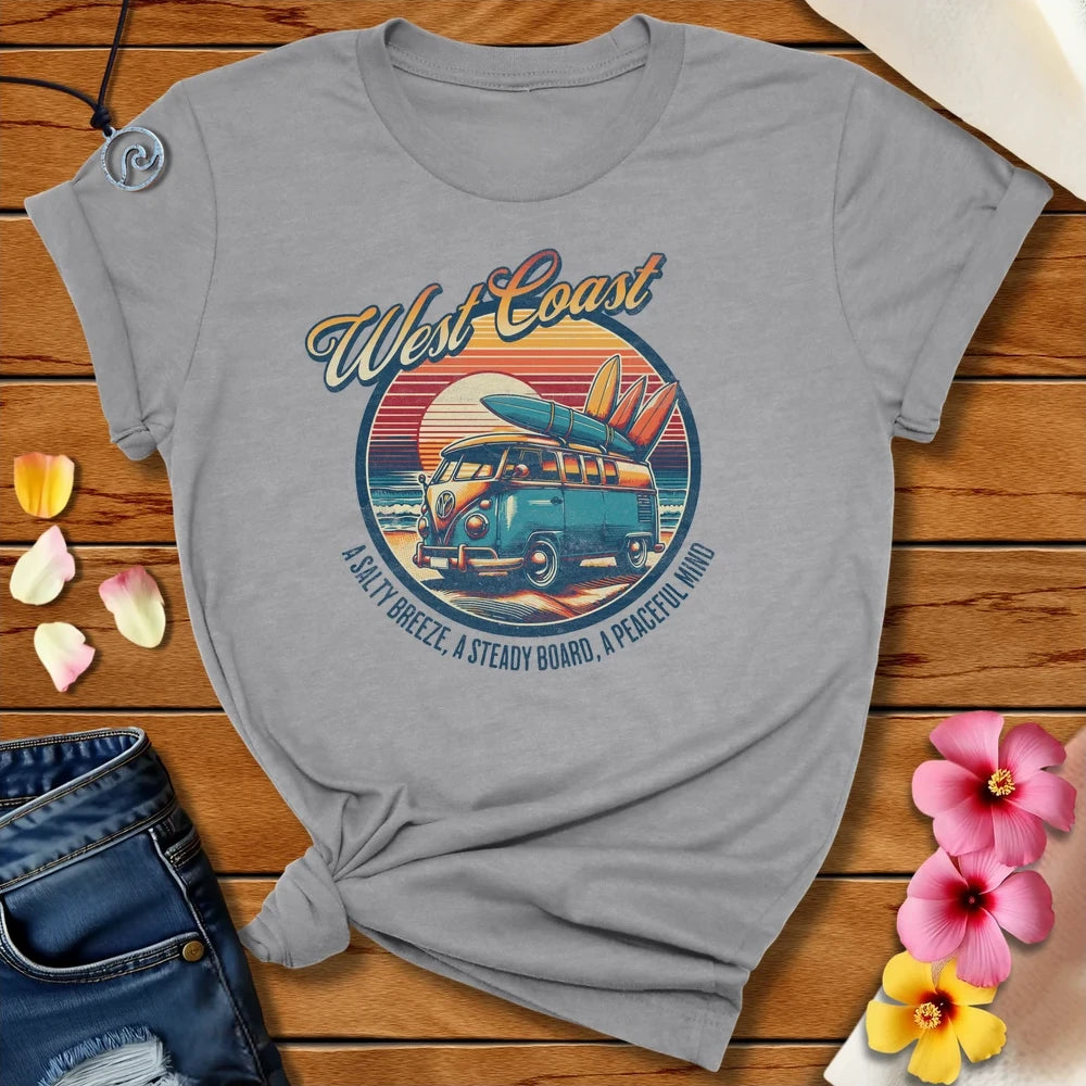 Westcoast Surfing Tee Athletic Heather by Salty By Choice™ We love ocean apparel