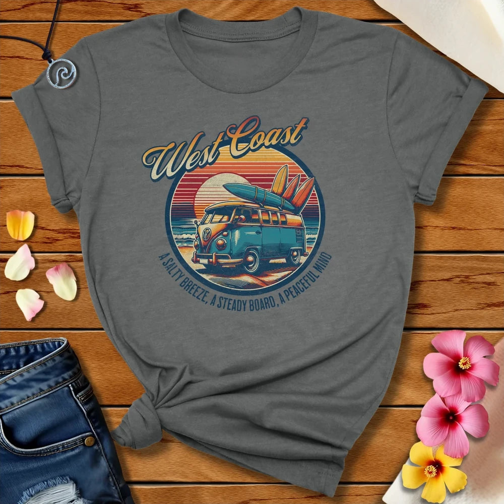Westcoast Surfing Tee Deep Heather by Salty By Choice™ We love ocean apparel
