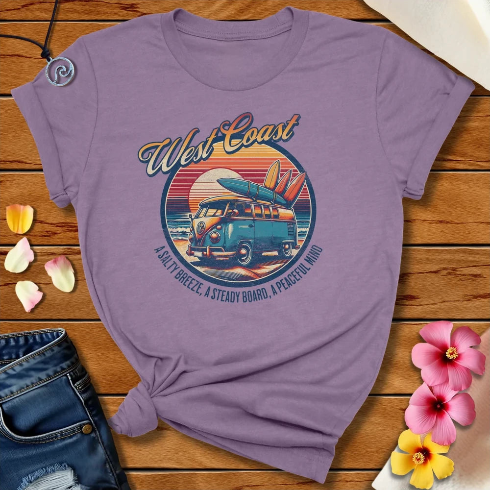 Westcoast Surfing Tee Heather Purple by Salty By Choice™ We love ocean apparel