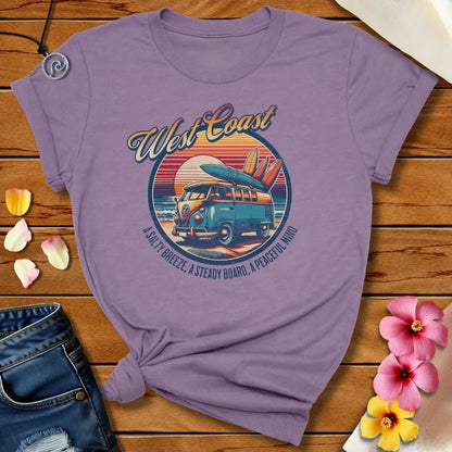 Westcoast Surfing Tee Heather Purple by Salty By Choice™ We love ocean apparel